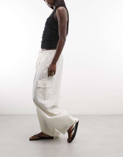 COLLUSION baggy cargo trouser in off-white - view 1