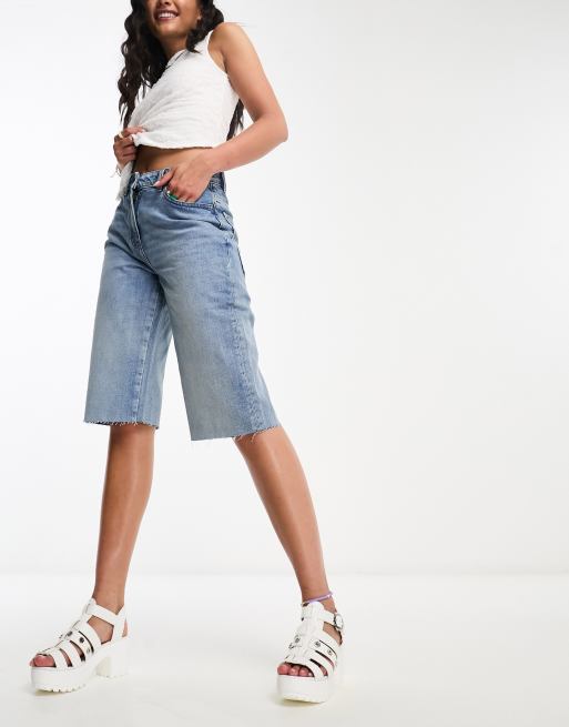 Long hot sale skate shorts