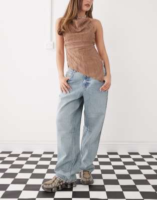 COLLUSION - Baggy Jeans in blauer Waschung mit Ziernähten