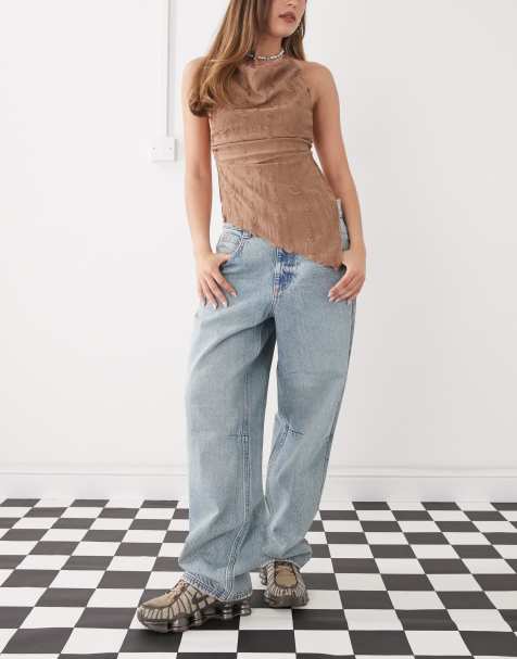 COLLUSION baggy jeans with seam detail in washed blue - view 1