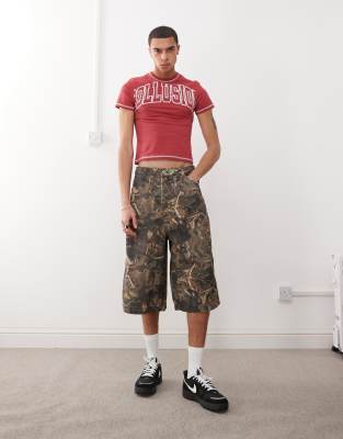 asos COLLUSION baggy jort in camo print