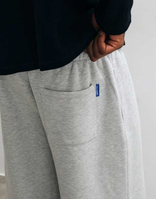 COLLUSION baggy lång jerseyshorts i gråmelerad, 4 av 5