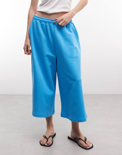 COLLUSION baggy longline 3/4-lange jerseystorts i aqua blue, 2 af 5