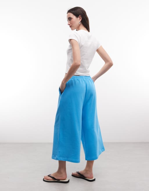 COLLUSION baggy longline 3/4 lengte jersey short in aqua blauw, 5 van 5