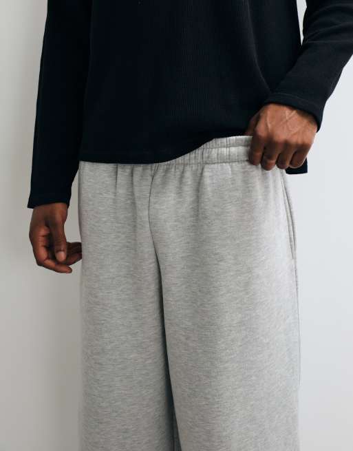 COLLUSION baggy longline jersey shorts in grey marl, 2 of 5