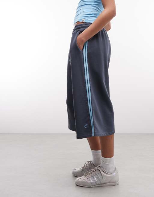 COLLUSION - Baggy og lange jerseyshorts med sportsstriber, 2 af 5