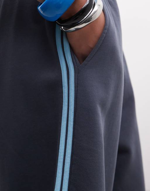 COLLUSION - Baggy og lange jerseyshorts med sportsstriber, 3 af 5