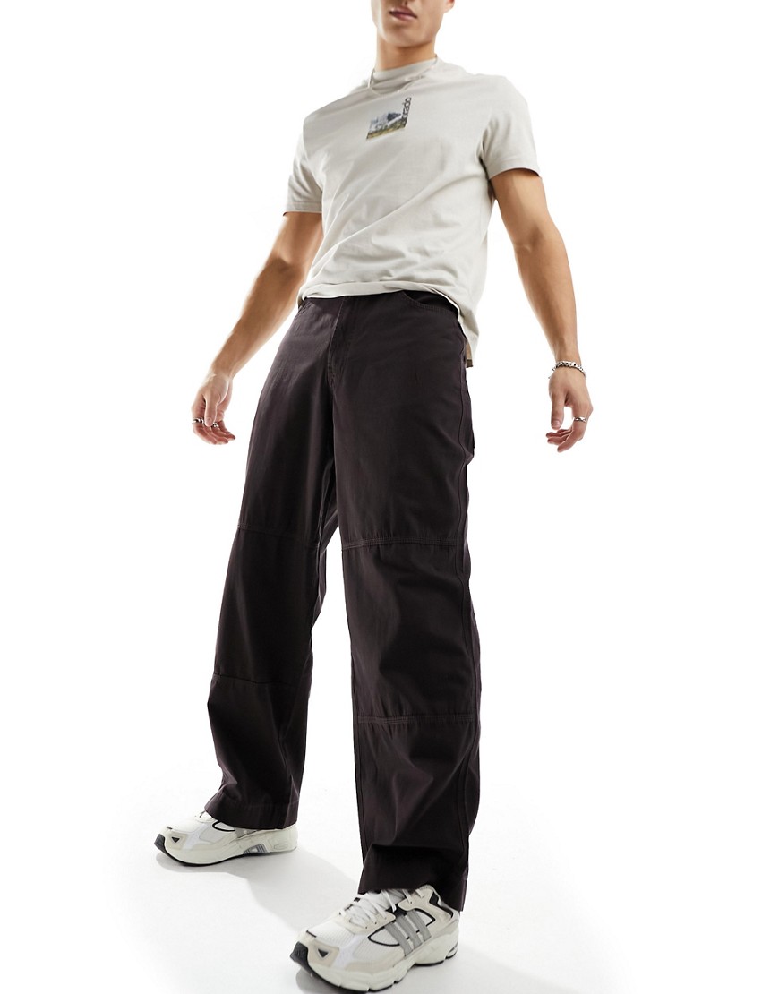 Collusion Baggy Pants In Khaki Ripstop-green