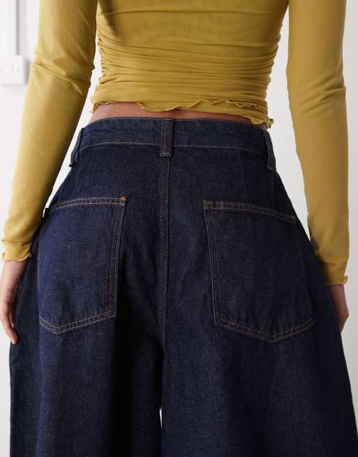 COLLUSION baggy pleated jean in blue rinse, 4 of 5