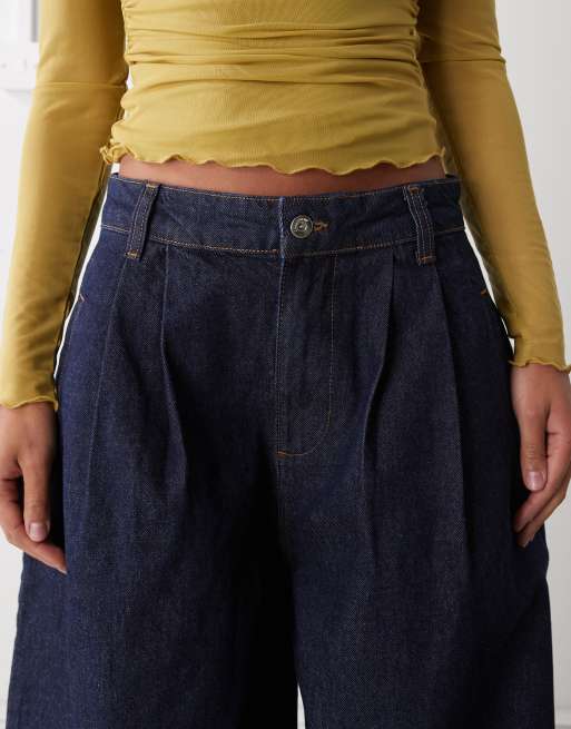 COLLUSION baggy pleated jean in blue rinse, 5 of 5