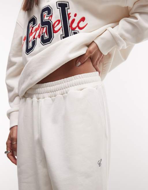 COLLUSION baggy raw hem jogger in ecru co-ord, 3 of 5