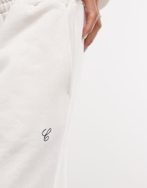 COLLUSION baggy raw hem jogger in ecru co-ord, 4 of 5