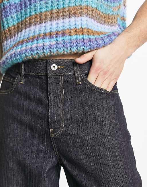 COLLUSION baggy slub jeans in indigo - MBLUE