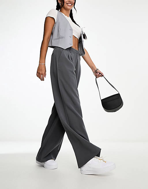 COLLUSION baggy tailored pants in gray