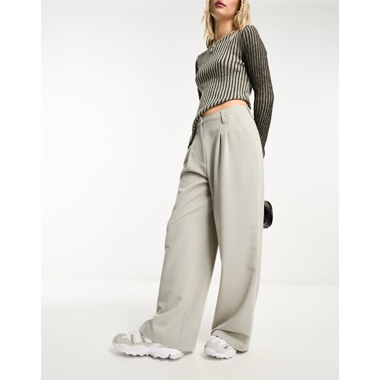 COLLUSION baggy tailored pants in black