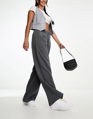 COLLUSION baggy tailored trouser in grey - ASOS Price Checker