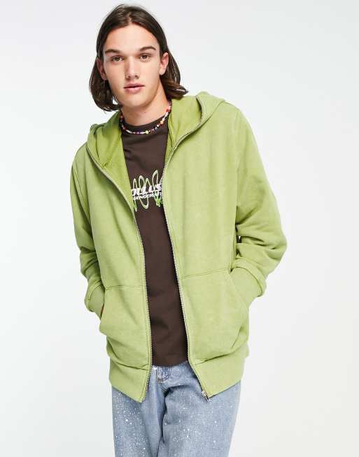 Lime green shop zip up hoodie