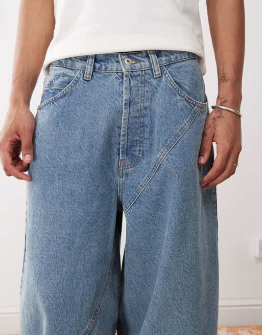 COLLUSION balloon jean in mid wash blue, 5 of 5