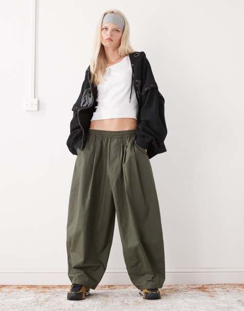 COLLUSION balloon leg pant in khaki - view 1