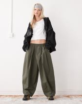 ASOS DESIGN wide leg jeans with tie waist detail in vintage wash