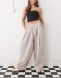 [Collusion] COLLUSION balloon leg pant in stone-Neutral L STONE