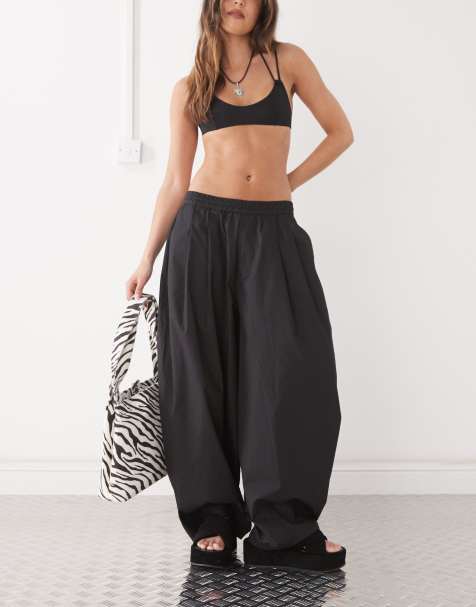 COLLUSION balloon leg trouser in black - view 1
