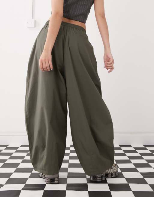 COLLUSION balloon leg pant in khaki