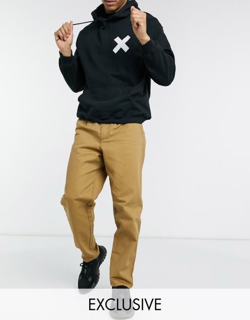 COLLUSION utility drop shoulder shirt & trousers in beige twill co-ord, 3 of 3