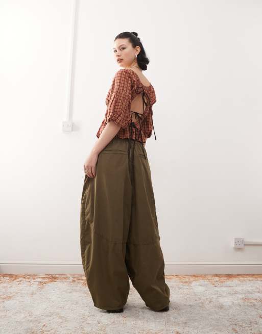 COLLUSION balloon pants in khaki | ASOS