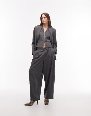 Collusion Balloon Pants With Asymmetric Waistband In Gray