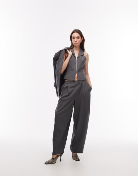 COLLUSION balloon trouser with asymmetric waistband in grey - view 1