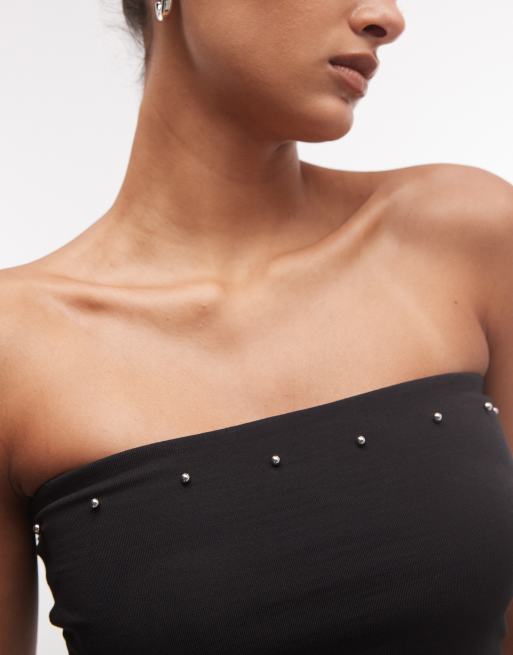 COLLUSION bandeau met studs in zwart, 3 van 4