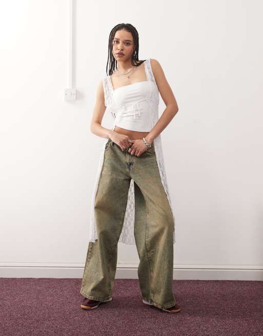 COLLUSION jersey double lined bandeau top in white