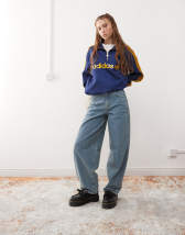 ASOS DESIGN high waisted barrel jean with seam detail in sage
