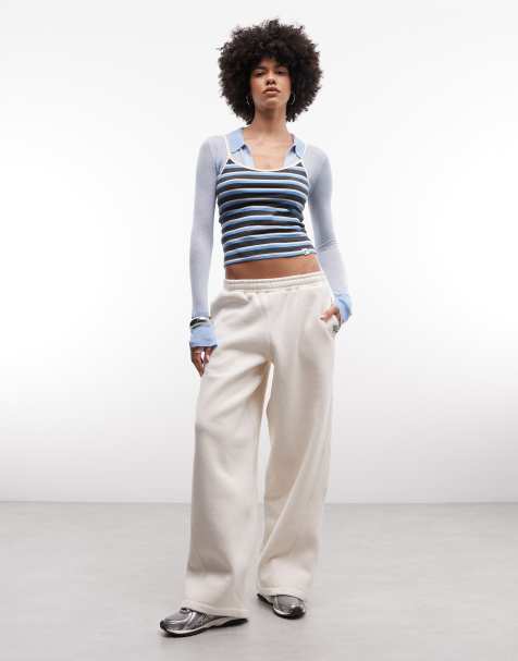COLLUSION barrel trackies in off-white - view 1