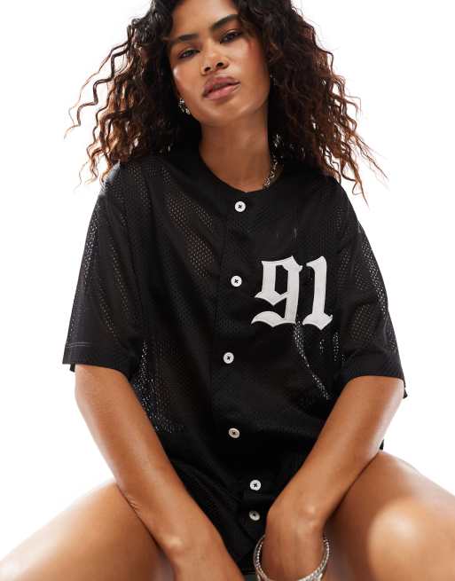 COLLUSION baseball style mini dress in black | ASOS