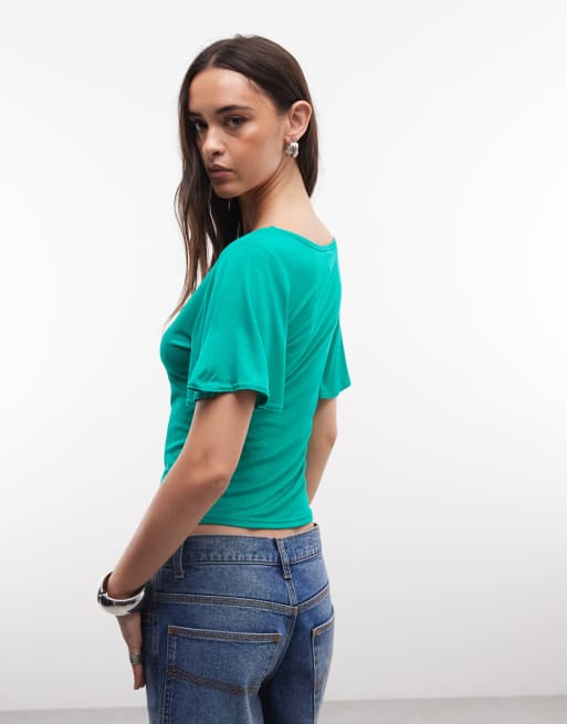 COLLUSION batwing top in green, 4 of 4