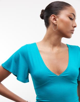 Collusion Batwing Top In Blue