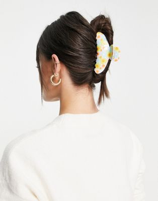 COLLUSION beach hair clip in bead print