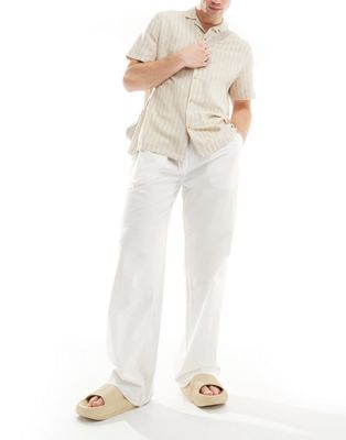 Collusion Beach Linen Mix Pants In White