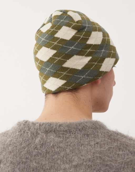 COLLUSION - Beanie met argyle-ruit in multi, 3 van 3