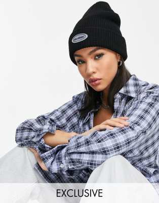 Collusion Unisex Beanie With Logo In Black