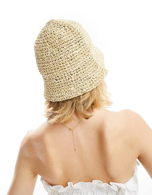 COLLUSION – Beige solhatt i strå med logga, 4 av 4