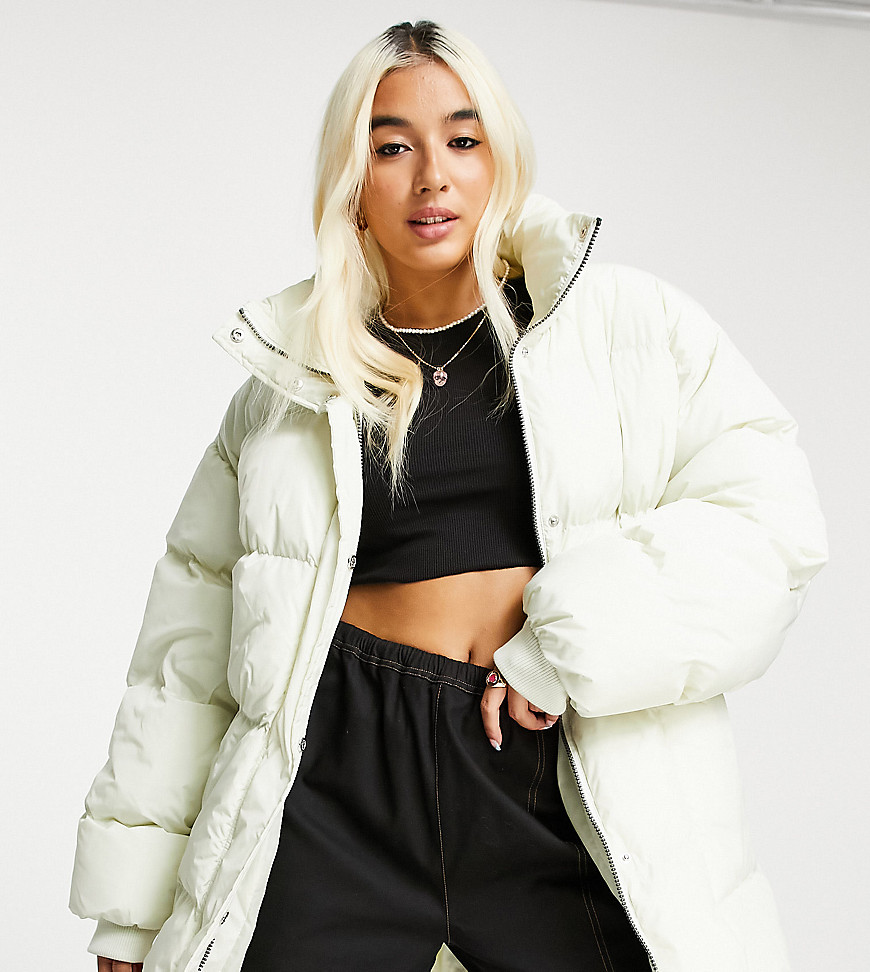 COLLUSION belted puffer jacket ecru-White