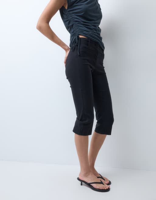 COLLUSION Bengalin-Leggings im Longline-Capri-Stil in Schwarz, 4 von 5