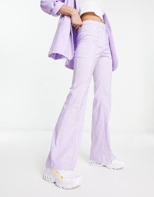 COLLUSION bengaline flare pants in lilac - part of a set-Multi