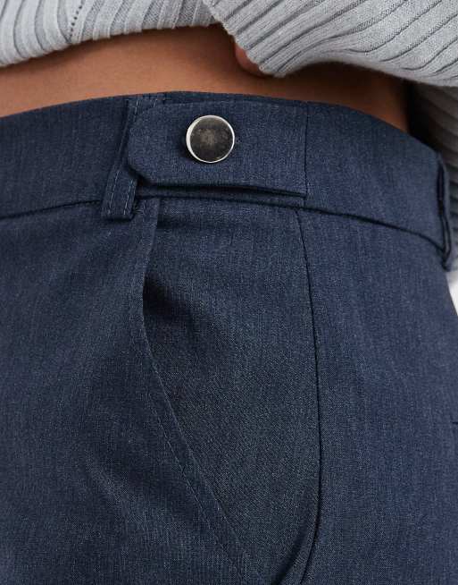 COLLUSION bengaline tailored low rise pants in denim blue, 3 of 5