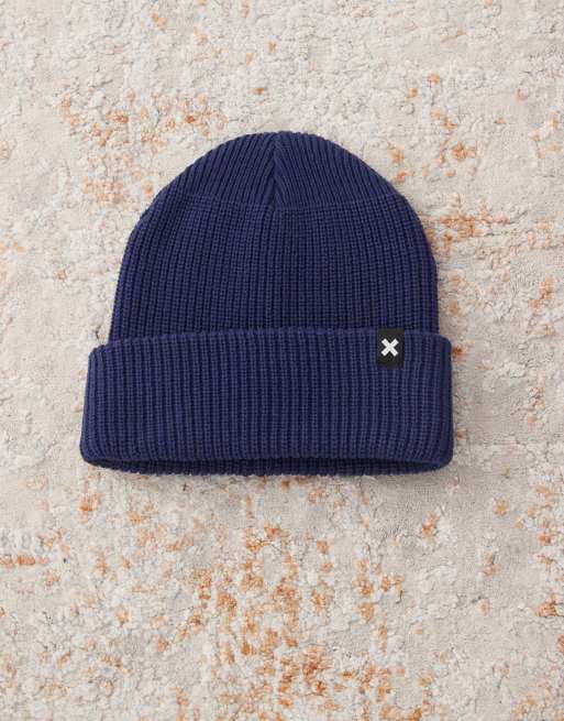 COLLUSION - Berretto blu navy con logo, 2 di 3