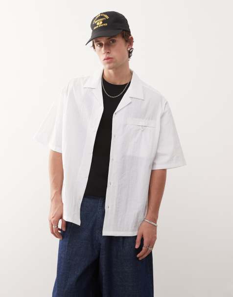 COLLUSION boxy summer shirt in white