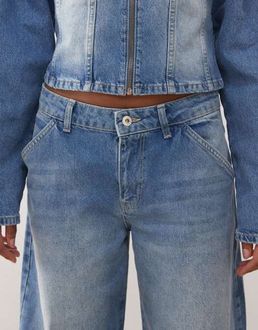 COLLUSION - Blå forvaskede ballon-jeans med oversized pasform, 5 af 5